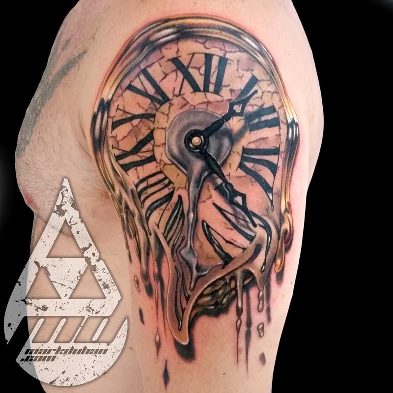 MELTING DALI CLOCK by Mark Duhan TattooNOW
